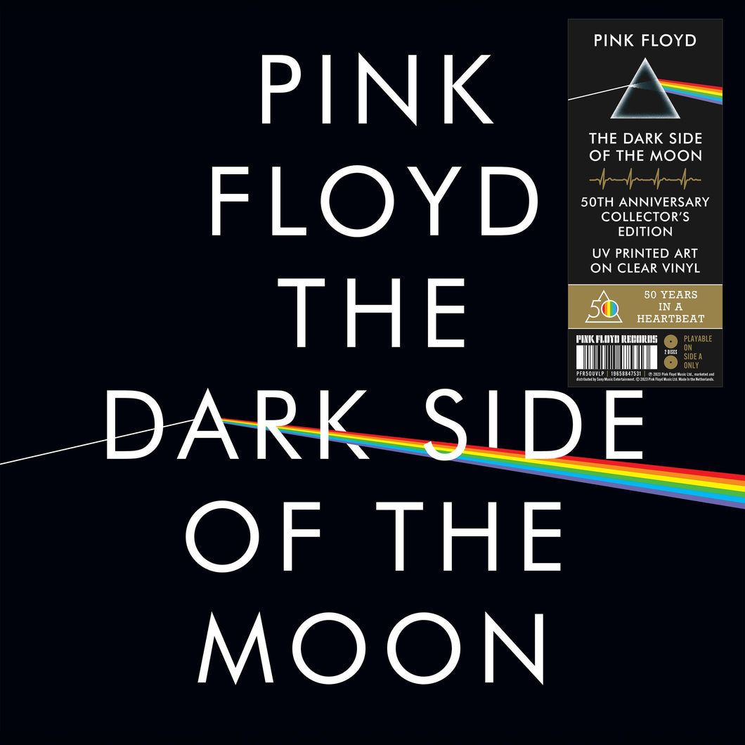 Pink Floyd - The Dark Side Of The Moon 50th ANNIVERSARY 2LP UV Printed Clear Vinyl Collector's Edition