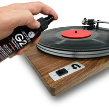 Load image into Gallery viewer, GrooveWasher Record Cleaning Kit Walnut handle w/ replaceable pad, 4oz. G2 Fluid