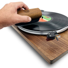 Load image into Gallery viewer, GrooveWasher Record Cleaning Kit Walnut handle w/ replaceable pad, 4oz. G2 Fluid