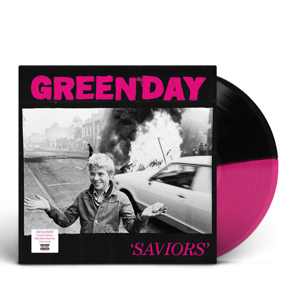 Green Day - Saviors (Magenta & Black Color Split Vinyl w/24